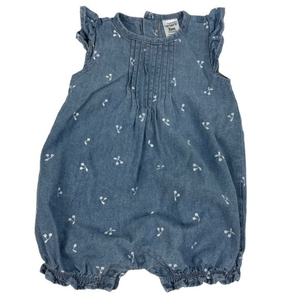 Carter’s Baby One Piece Shorts Romper | 3 Months | Blue